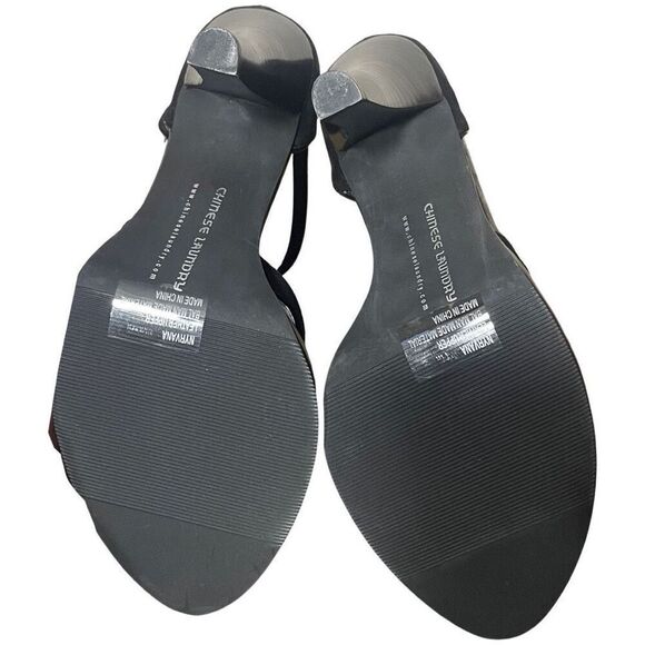 CHINESE LAUNDRY Nyrvana, Black Suede, Peep Toe, Ankle Strap heels, Size 7.5 - Picture 10 of 12